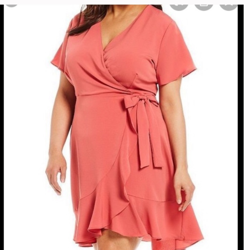 Gibson & Latimer Coral Wrap Dress